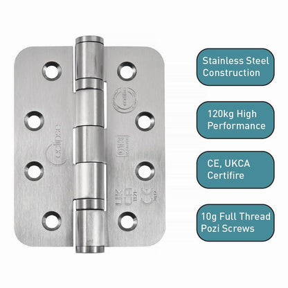 Frisco Eclipse 102x76x3mm Ball Bearing Hinge Radius Grade 13 - JJ Building Materials