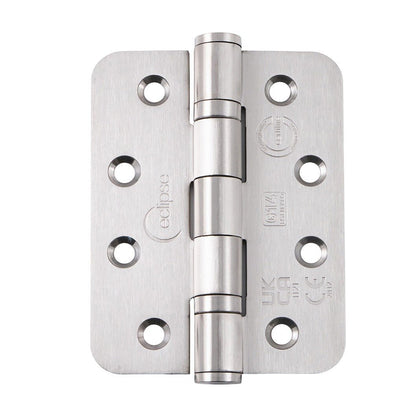 Frisco Eclipse 102x76x3mm Satin Stainless Steel Ball Bearing Hinge Radius Grade 14 - JJ Building Materials