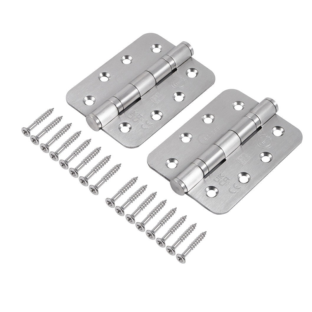 Frisco Eclipse 102x76x3mm Satin Stainless Steel Ball Bearing Hinge Radius Grade 14 - JJ Building Materials