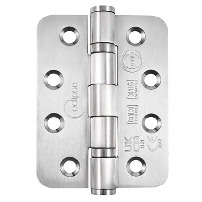 Frisco Eclipse 102x76x3mm Satin Stainless Steel Ball Bearing Radius Hinge G316 Grade 13 - JJ Building Materials