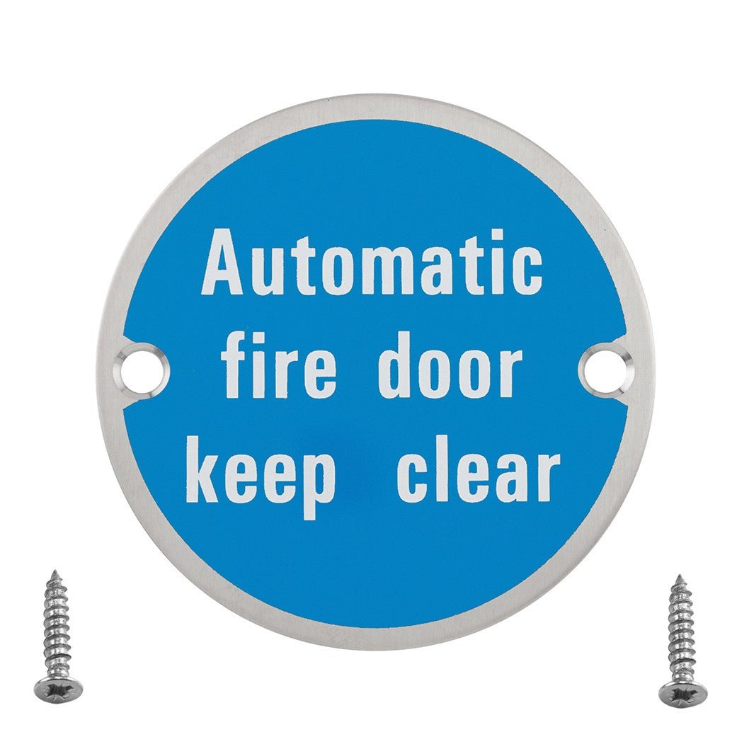 Frisco Eclipse 76mm Fire Door Keep Clear Symbol - JJ Building Materials
