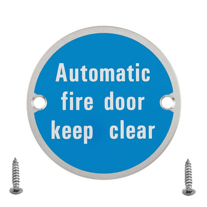 Frisco Eclipse 76mm Fire Door Keep Clear Symbol - JJ Building Materials