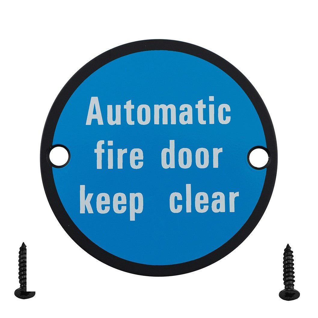 Frisco Eclipse 76mm Fire Door Keep Clear Symbol - JJ Building Materials