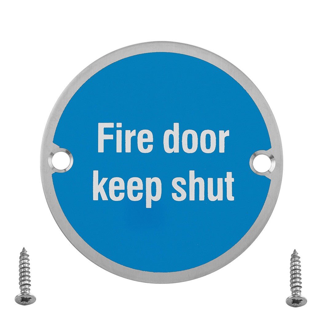 Frisco Eclipse 76mm Fire Door Keep Shut Symbol - JJ Building Materials