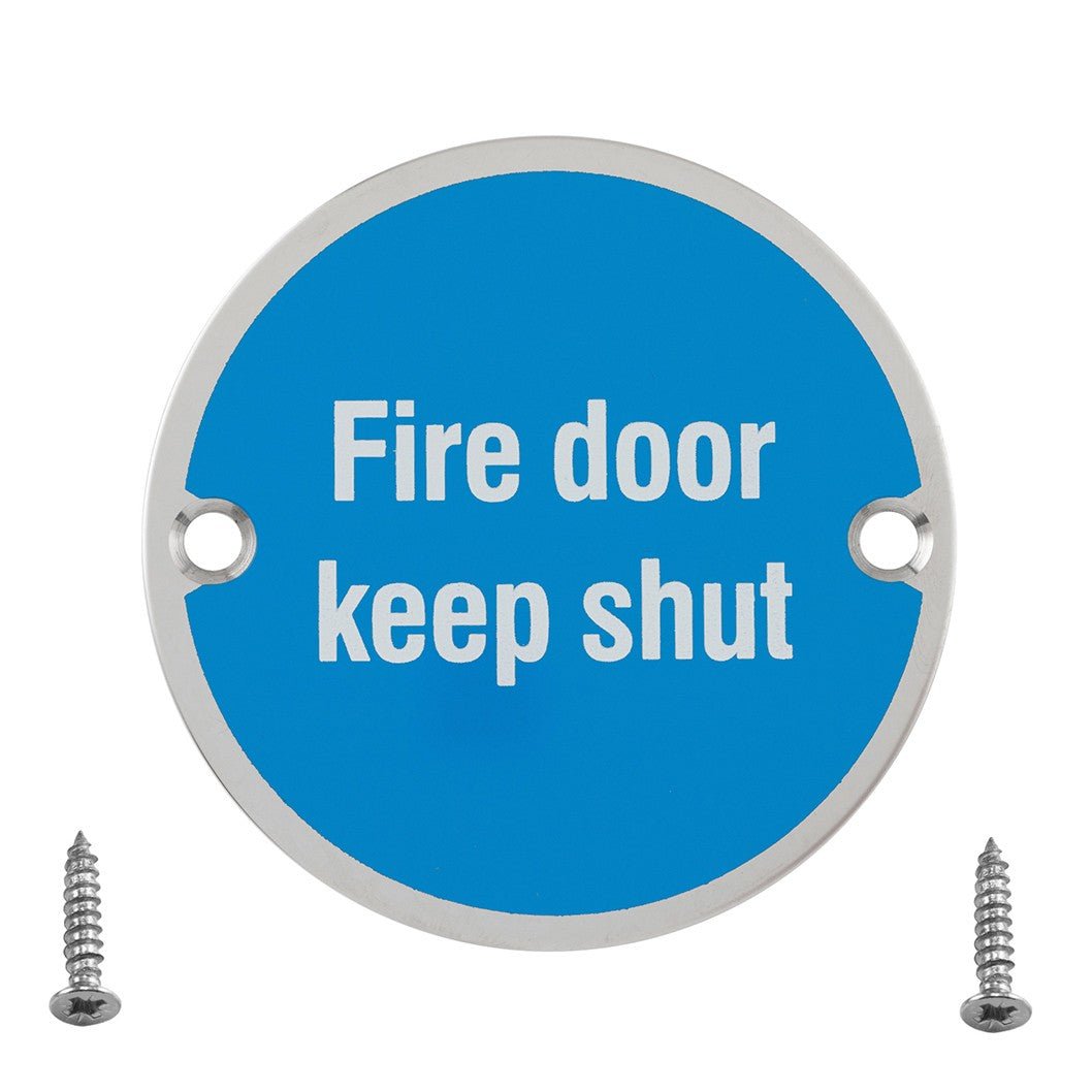 Frisco Eclipse 76mm Fire Door Keep Shut Symbol - JJ Building Materials
