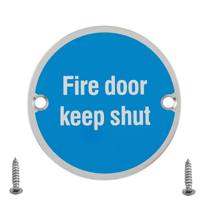 Frisco Eclipse 76mm Fire Door Keep Shut Symbol - JJ Building Materials