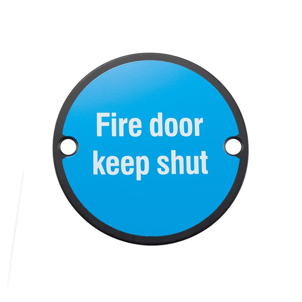 Frisco Eclipse 76mm Fire Door Keep Shut Symbol - JJ Building Materials