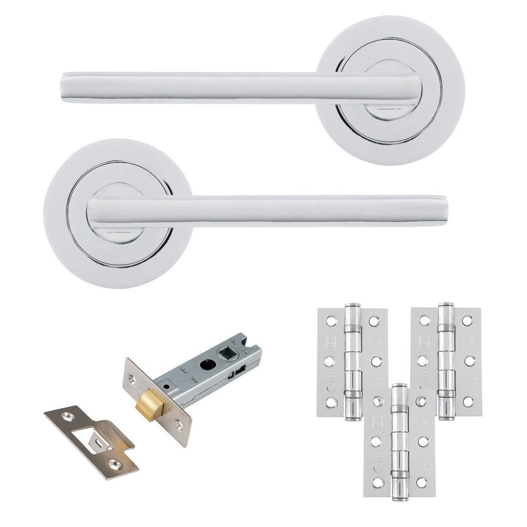 Frisco Eclipse Auriga Freestyle Latch Pack c/w 76mm Latch 3no 76x51mm Hinges - JJ Building Materials