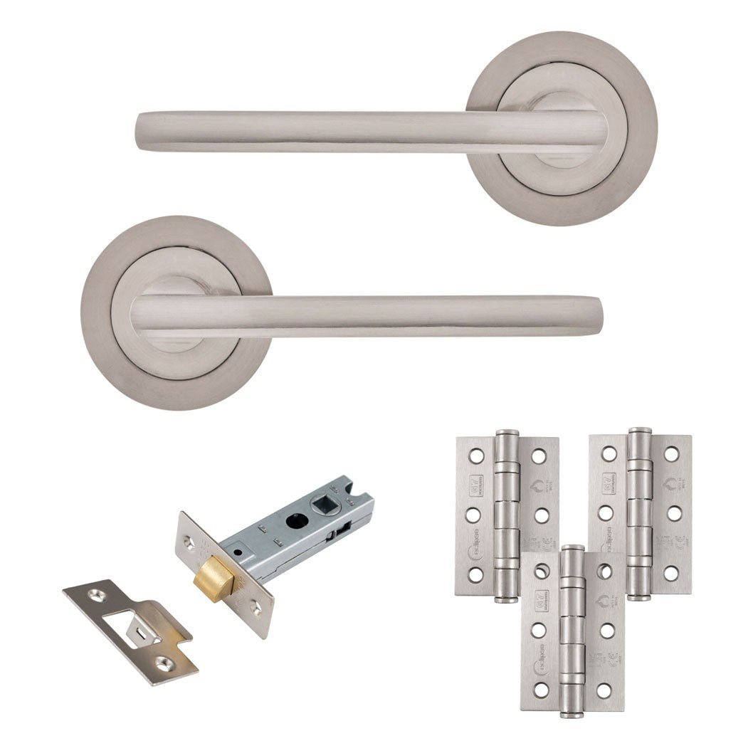 Frisco Eclipse Auriga Freestyle Latch Pack c/w 76mm Latch 3no 76x51mm Hinges - JJ Building Materials