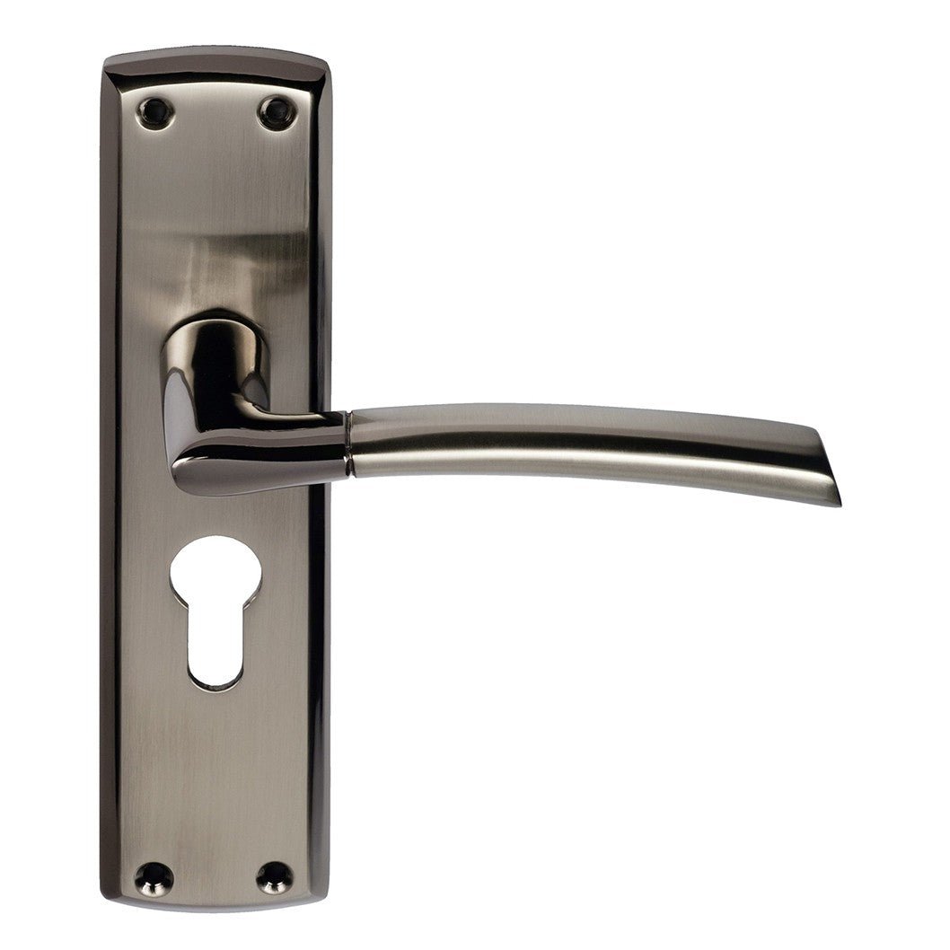 Frisco Eclipse Black Nickel/Satin Nickel Tifosi Lever Set - JJ Building Materials