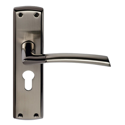 Frisco Eclipse Black Nickel/Satin Nickel Tifosi Lever Set - JJ Building Materials
