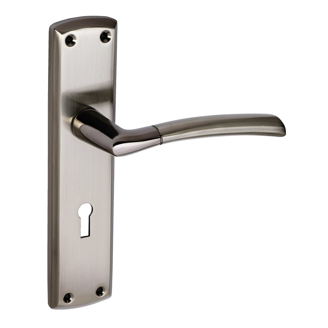 Frisco Eclipse Black Nickel/Satin Nickel Tifosi Lever Set - JJ Building Materials