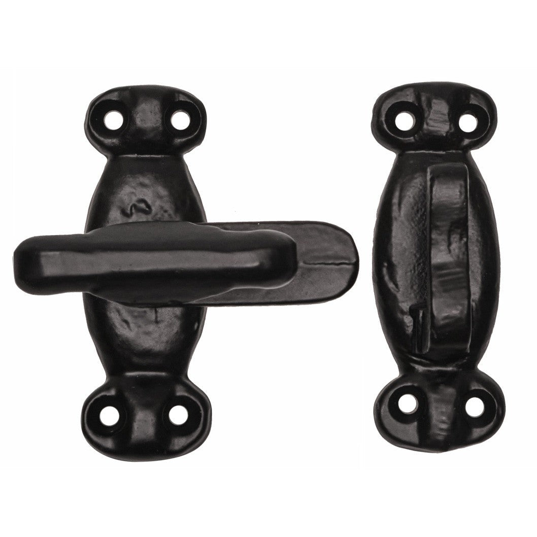 Frisco Eclipse Black/Antique 70mm Cupboard Latch Set - JJ Building Materials