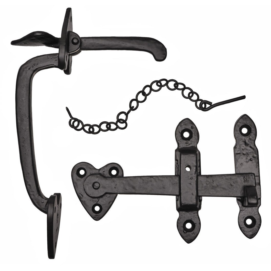 Frisco Eclipse Black/Antique Thumb Latch Set - JJ Building Materials
