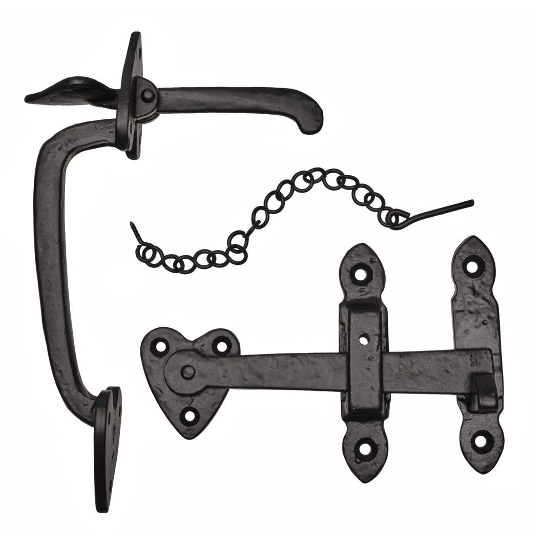 Frisco Eclipse Black/Antique Thumb Latch Set (Pre-Pack) - JJ Building Materials