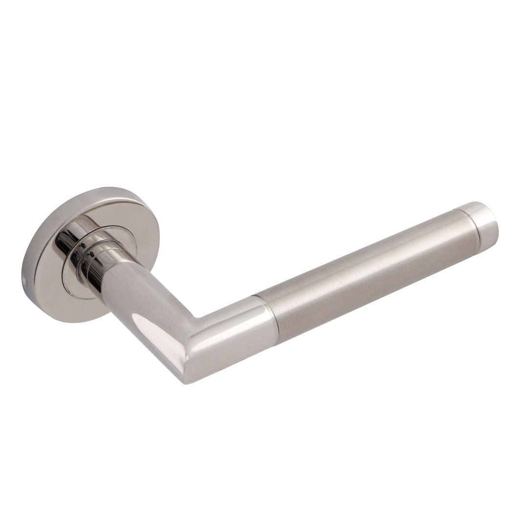 Frisco Eclipse Dual Finish 19mm Mitred Lever on Rose - JJ Building Materials