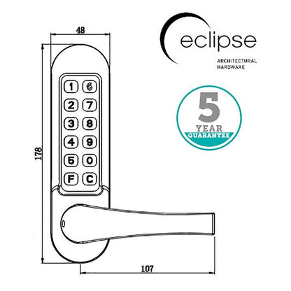 Frisco Eclipse ED50PK Heavy Duty Lever Handle Digital Lock To Suit Panic Hardware - JJ Building Materials