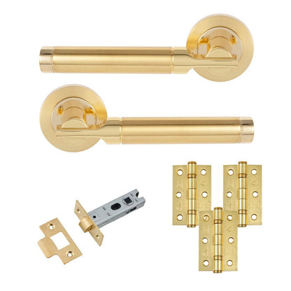 Frisco Eclipse Elettra Freestyle Latch Pack c/w 76mm Latch 3no 76x51mm Hinges - JJ Building Materials