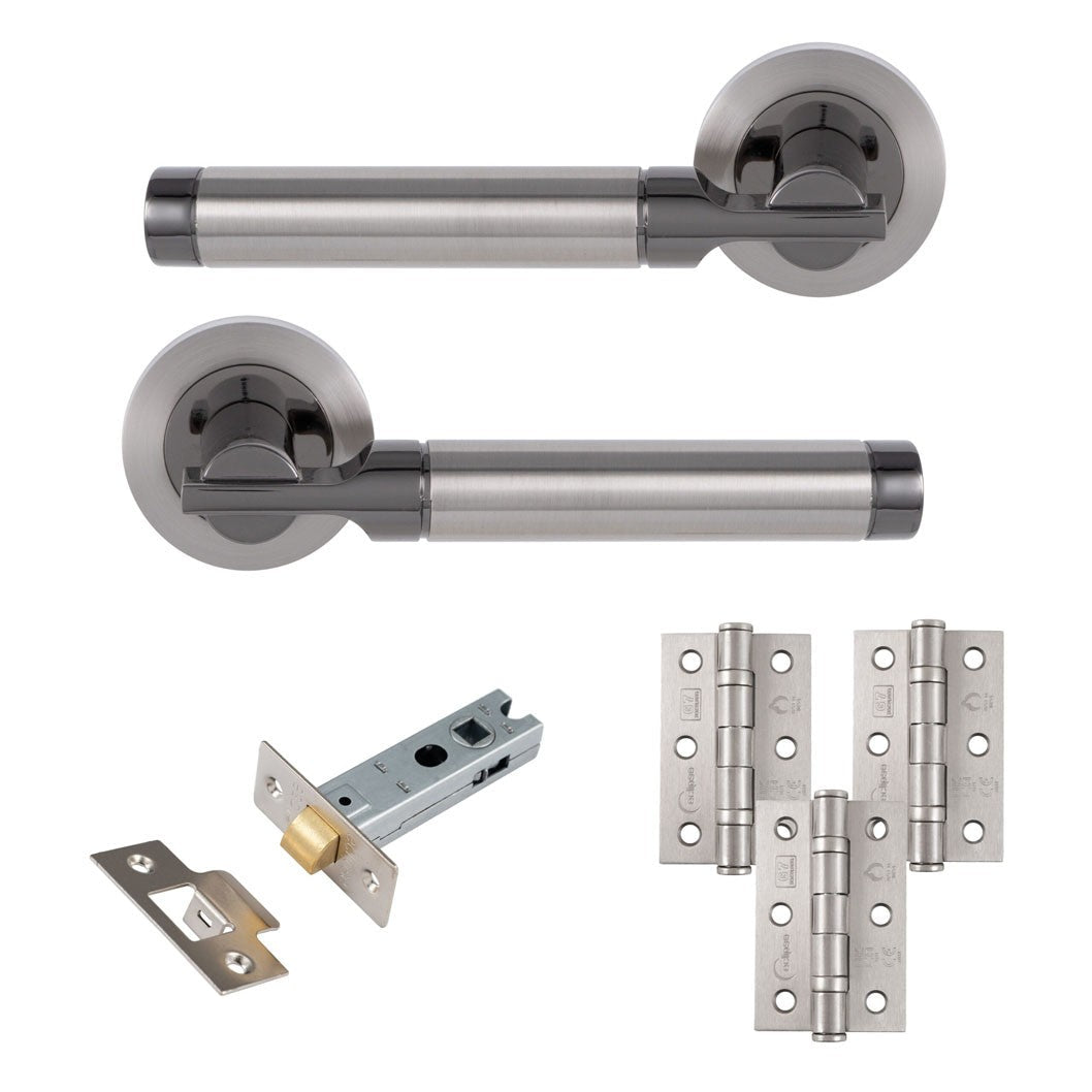 Frisco Eclipse Elettra Freestyle Latch Pack c/w 76mm Latch 3no 76x51mm Hinges - JJ Building Materials