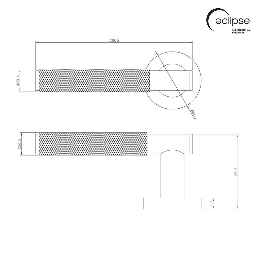 Frisco Eclipse Knurled Lever on Rose - JJ Building Materials