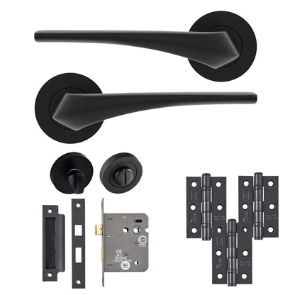 Frisco Eclipse Lanza Insignia Bathroom Pack c/w 76mm Lock 3no 76x51mm Hinges - JJ Building Materials