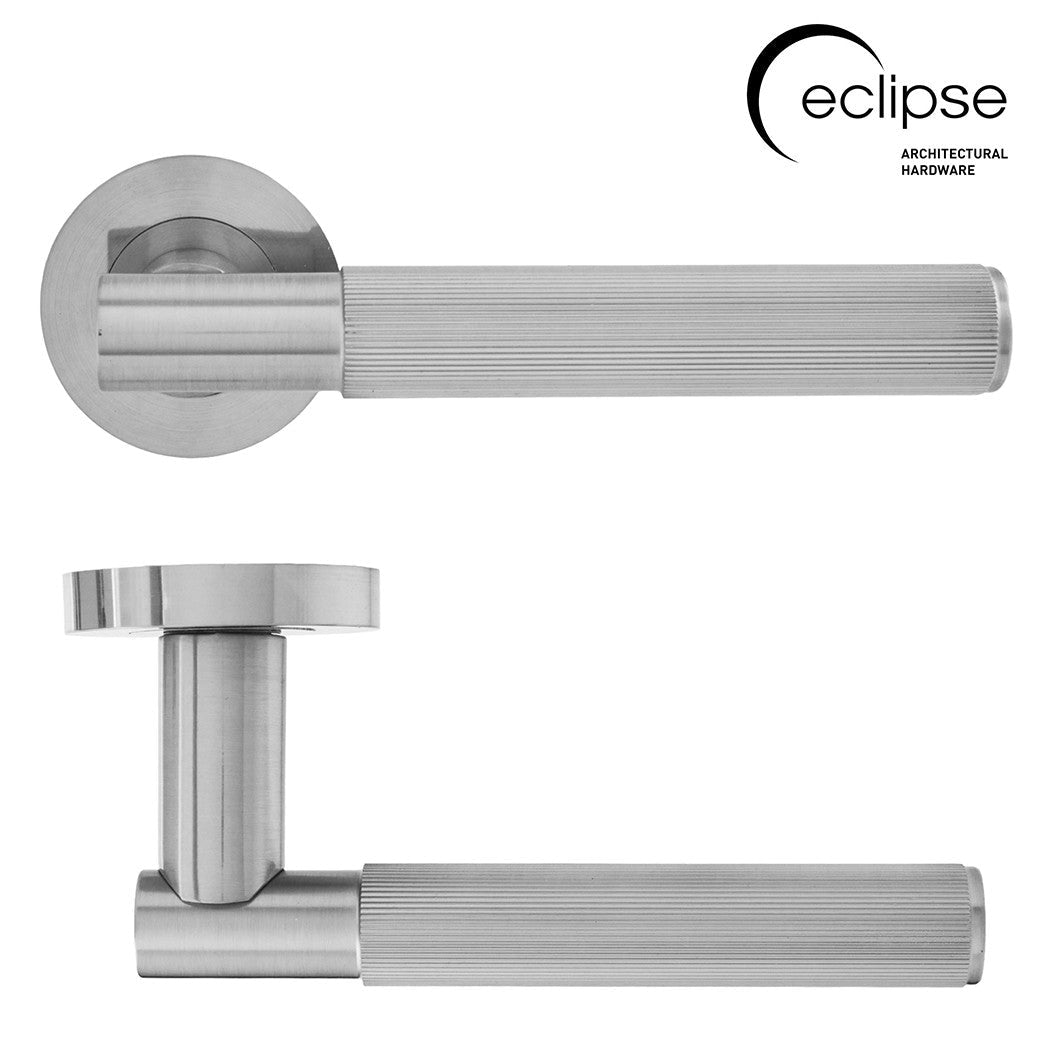 Frisco Eclipse Linear Knurled Lever on Rose - JJ Building Materials