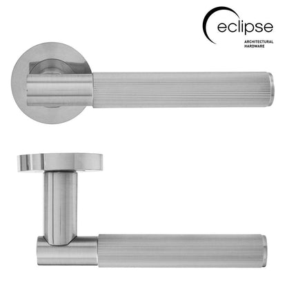 Frisco Eclipse Linear Knurled Lever on Rose - JJ Building Materials