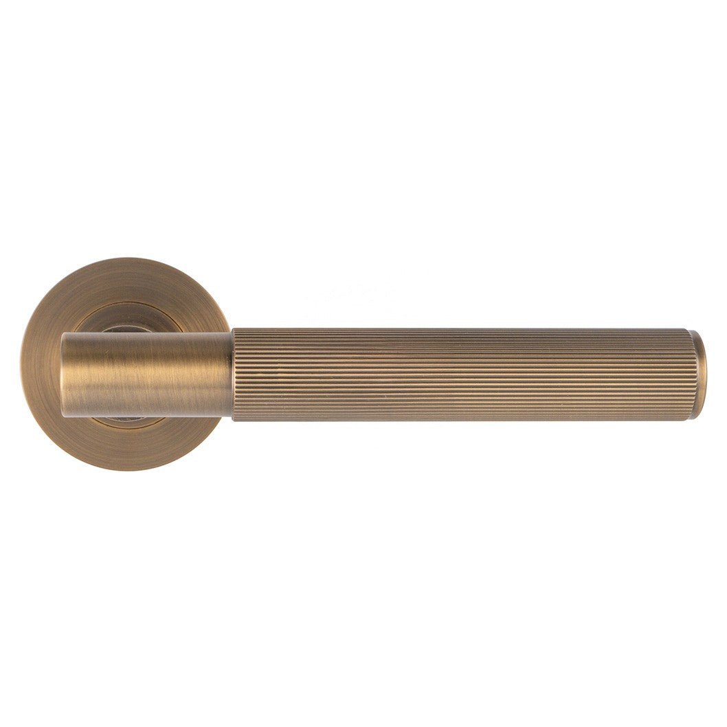 Frisco Eclipse Linear Knurled Lever on Rose - JJ Building Materials