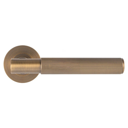 Frisco Eclipse Linear Knurled Lever on Rose - JJ Building Materials