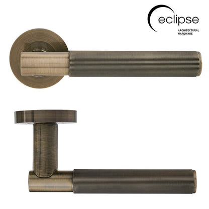 Frisco Eclipse Linear Knurled Lever on Rose - JJ Building Materials