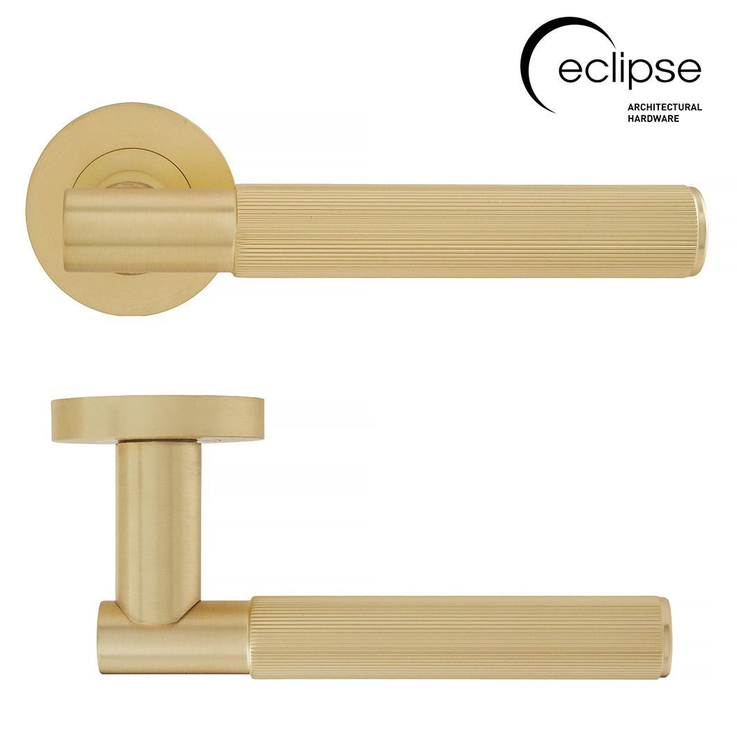 Frisco Eclipse Linear Knurled Lever on Rose - JJ Building Materials