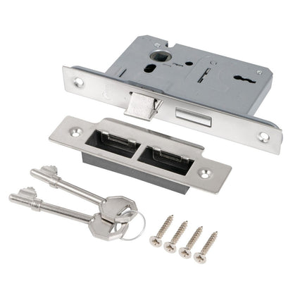Frisco Eclipse Nickel Plated 3 Lever Mortice Sashlock - JJ Building Materials