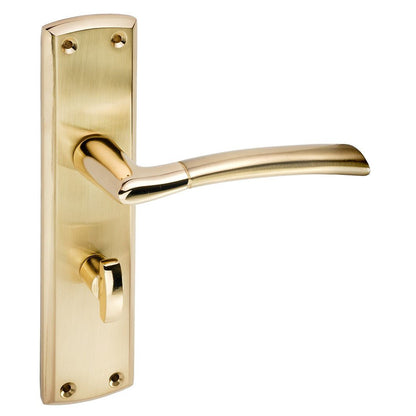 Frisco Eclipse Polished Brass/Satin Brass Tifosi Lever Set - JJ Building Materials