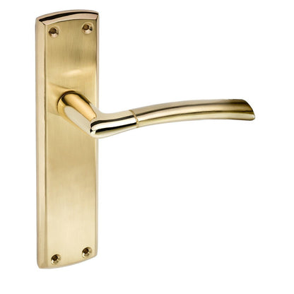 Frisco Eclipse Polished Brass/Satin Brass Tifosi Lever Set - JJ Building Materials
