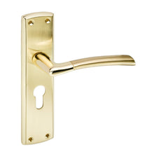 Frisco Eclipse Polished Brass/Satin Brass Tifosi Lever Set - JJ Building Materials