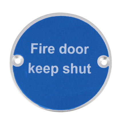 Frisco Eclipse Satin Anodised Aluminium 76mm Fire Door Symbol - JJ Building Materials