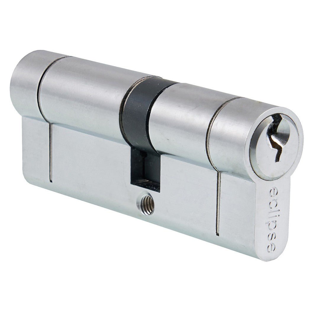 Frisco Eclipse Satin Chrome Standard Euro Profile Cylinder (Double) (Pre-Pack) - JJ Building Materials