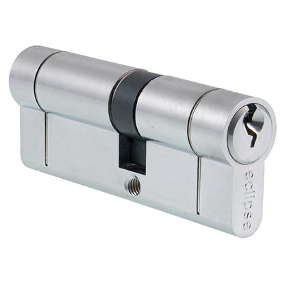 Frisco Eclipse Satin Chrome Standard Euro Profile Cylinder (Double) (Pre-Pack) - JJ Building Materials