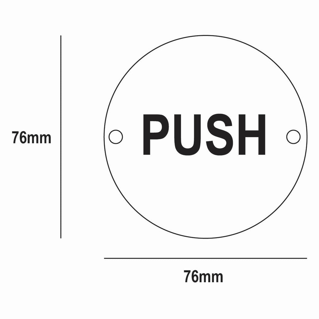 Frisco Eclipse Satin Stainless Steel 76mm Circular Push Symbol - JJ Building Materials