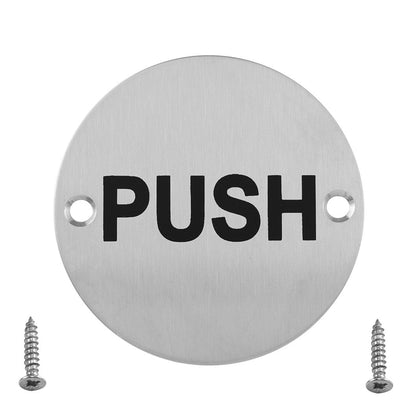 Frisco Eclipse Satin Stainless Steel 76mm Circular Push Symbol - JJ Building Materials