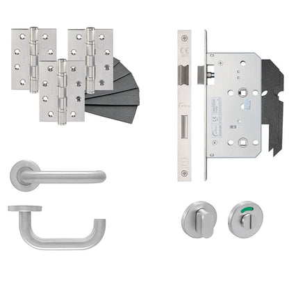 Frisco Eclipse Satin Stainless Steel Bathroom DIN kit - JJ Building Materials