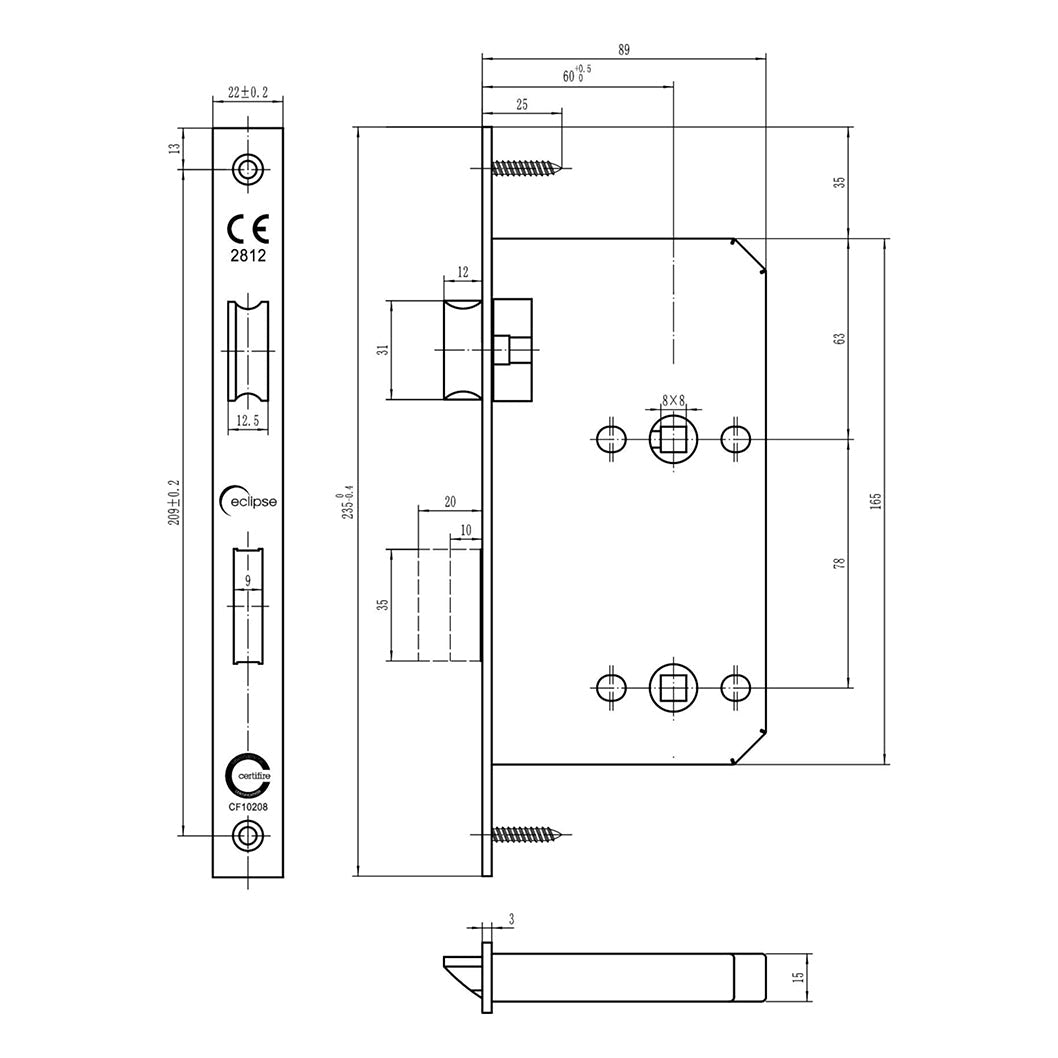 Frisco Eclipse Satin Stainless Steel Bathroom DIN kit - JJ Building Materials