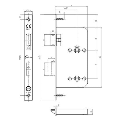 Frisco Eclipse Satin Stainless Steel Bathroom DIN kit - JJ Building Materials