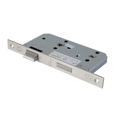 Frisco Eclipse Satin Stainless Steel Din Bathroom Lock Square 60mm - JJ Building Materials