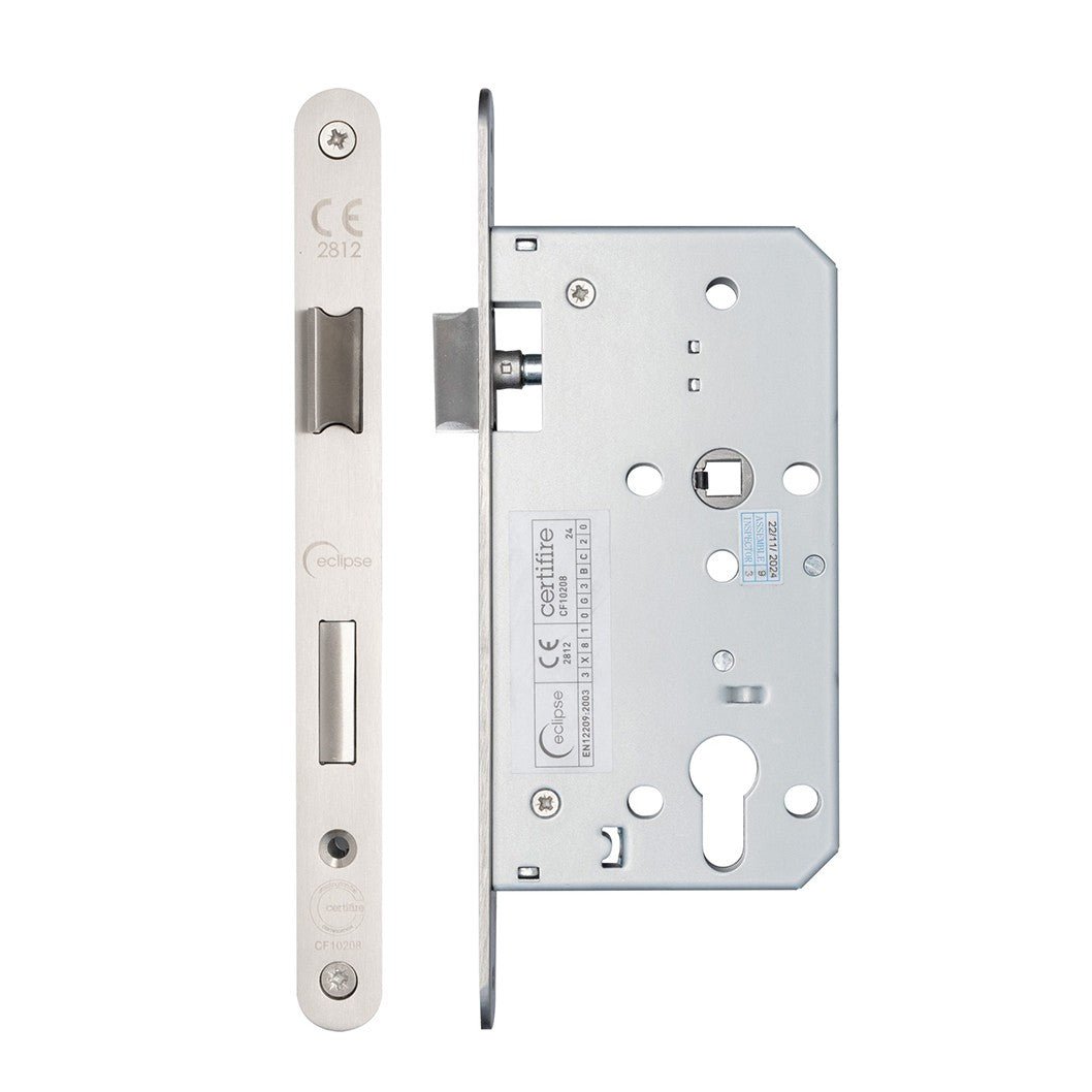 Frisco Eclipse Satin Stainless Steel Din Euro Sashlock Radius 60mm - JJ Building Materials
