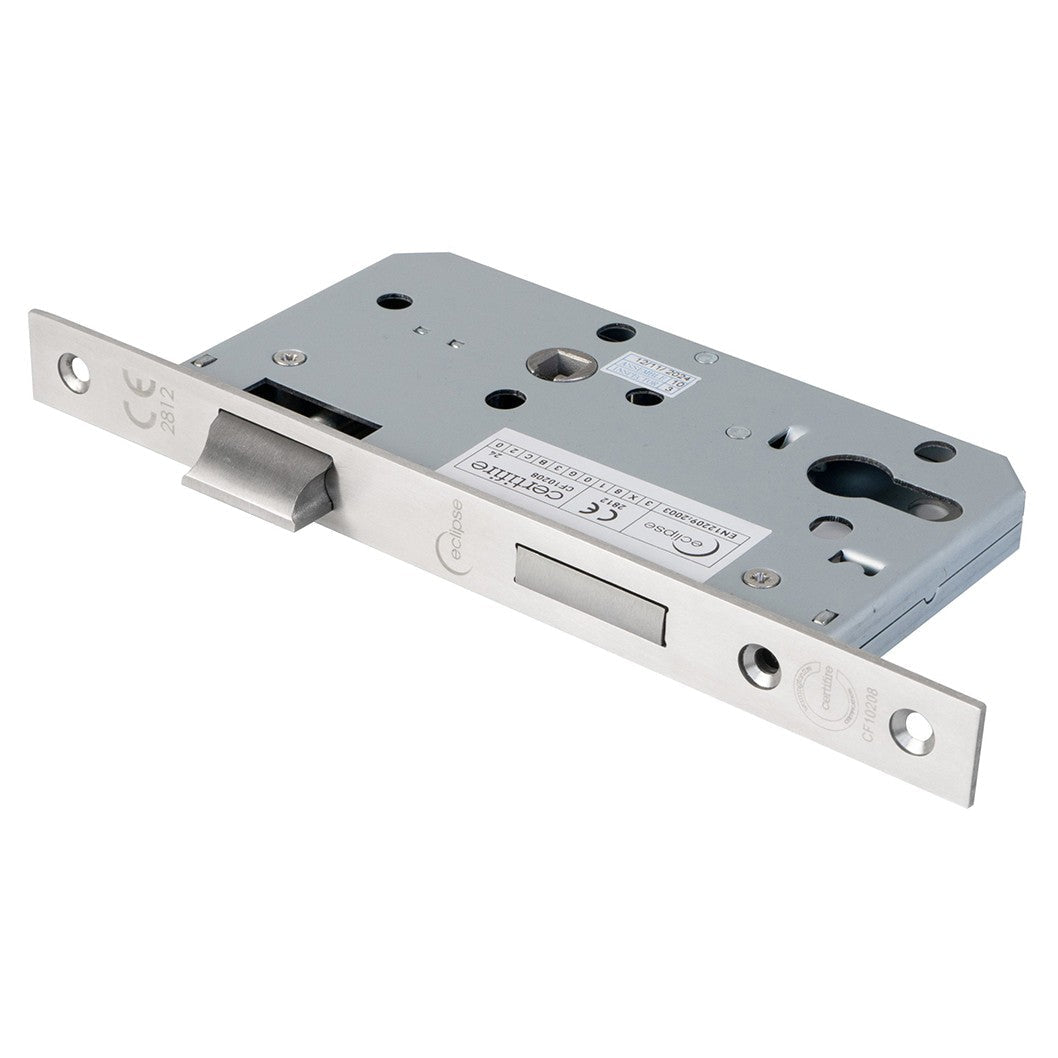 Frisco Eclipse Satin Stainless Steel Din Euro Sashlock Square 60mm - JJ Building Materials