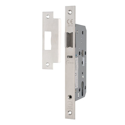 Frisco Eclipse Satin Stainless Steel Din Nightlatch Square 60mm - JJ Building Materials