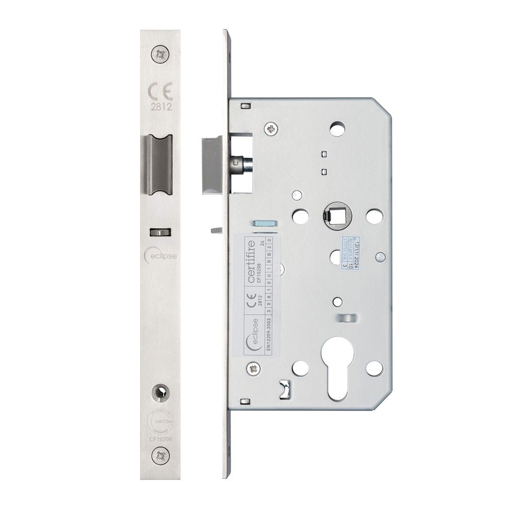 Frisco Eclipse Satin Stainless Steel Din Nightlatch Square 60mm - JJ Building Materials