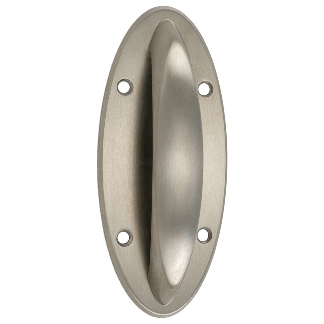 Frisco Eclipse Satin Stainless Steel Eclipse Pinch Grip Handle on Plate - JJ Building Materials
