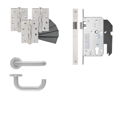 Frisco Eclipse Satin Stainless Steel Latch DIN kit - JJ Building Materials